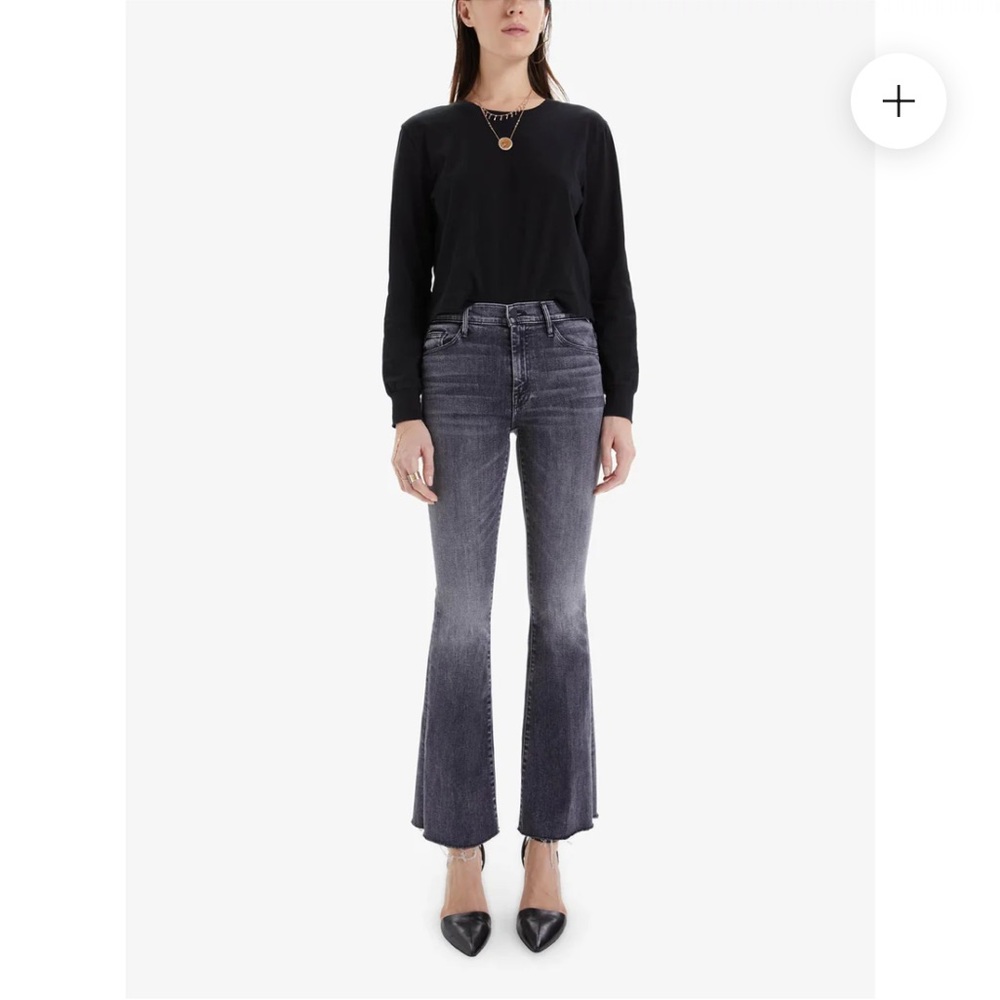 MOTHER Black and Gray Flare Jeans